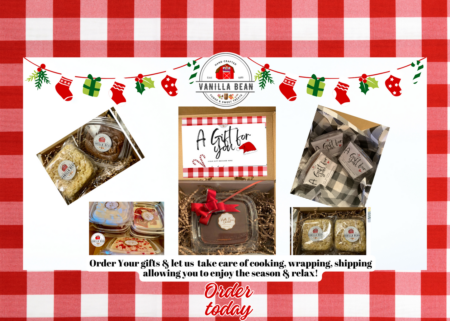 Christmas Chocolate fudge Candy Gift Box,  Holiday Candy variety box ( great for  Corporate Gifts )