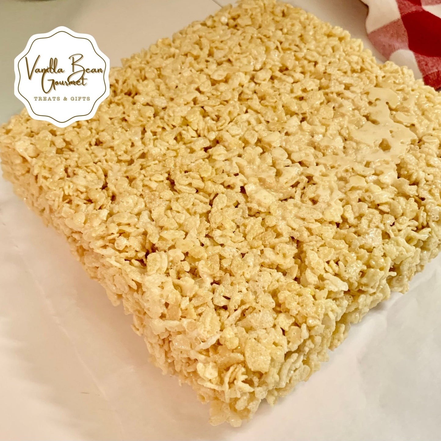 old fashioned crispy rice marshmallow cereal treats -  the whole pan for parties, potlucks, events, gift